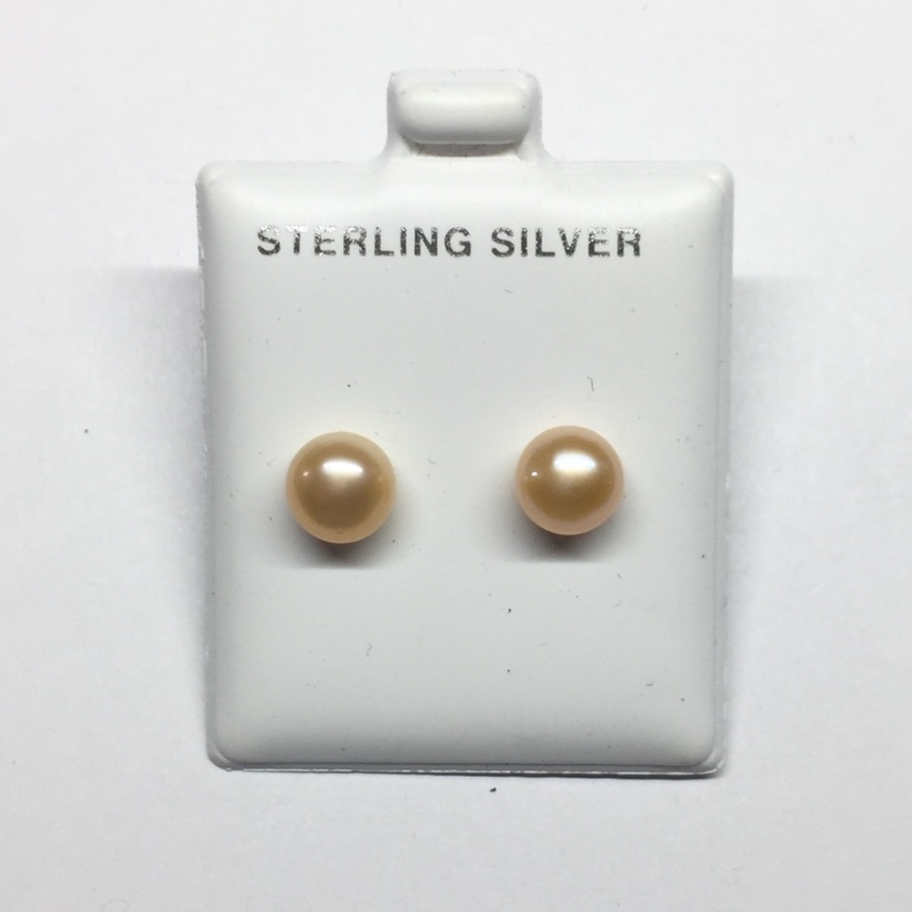 Natural freshwater Pearl Sterling silver earrings